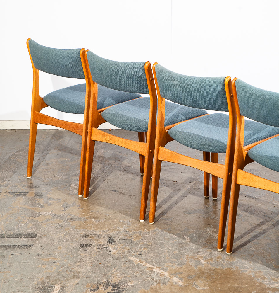 Mid Century Danish Modern Dining Chairs Set 6 Solid Oak Uldum Johannes Andersen - Image 8