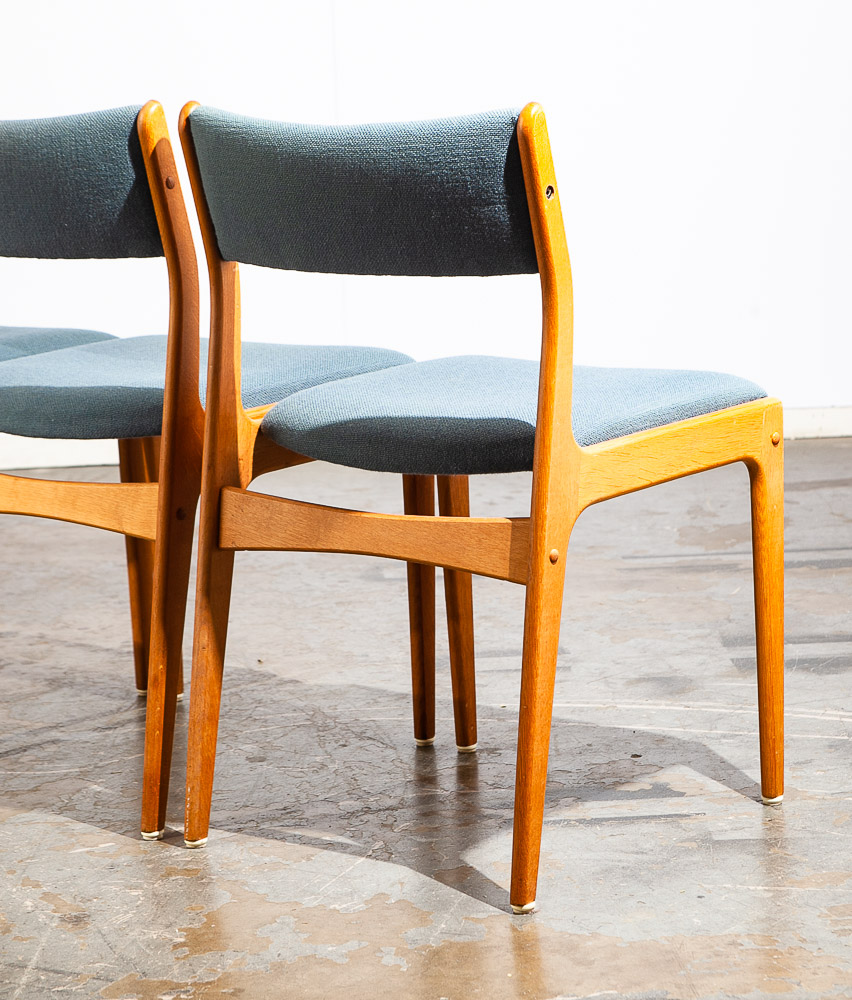 Mid Century Danish Modern Dining Chairs Set 6 Solid Oak Uldum Johannes Andersen - Image 12
