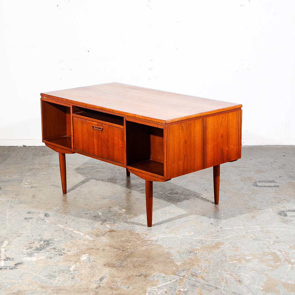 Mid Century Danish Modern Desk Office Executive Teak J Svenstrup Bar Denmark - Image 9