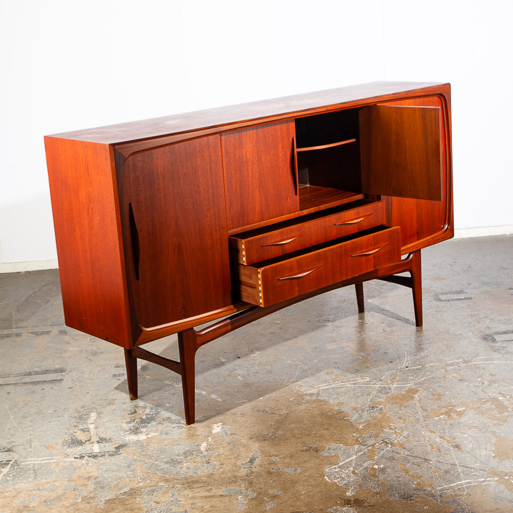 Mid Century Danish Modern Credenza Brazilian Rosewood Sideboard Large Cabinet NM - Image 5