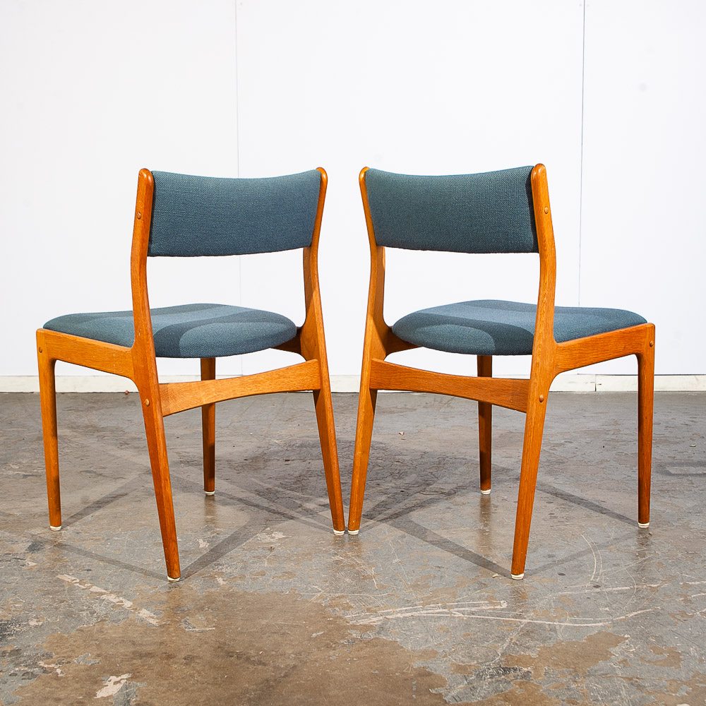 Mid Century Danish Modern Dining Chairs Set 6 Solid Oak Uldum Johannes Andersen - Image 3