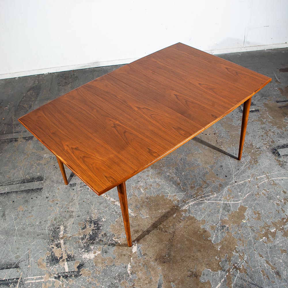 Mid Century Modern Dining Table Walnut Brown Saltman Denmark Danish Rectangular