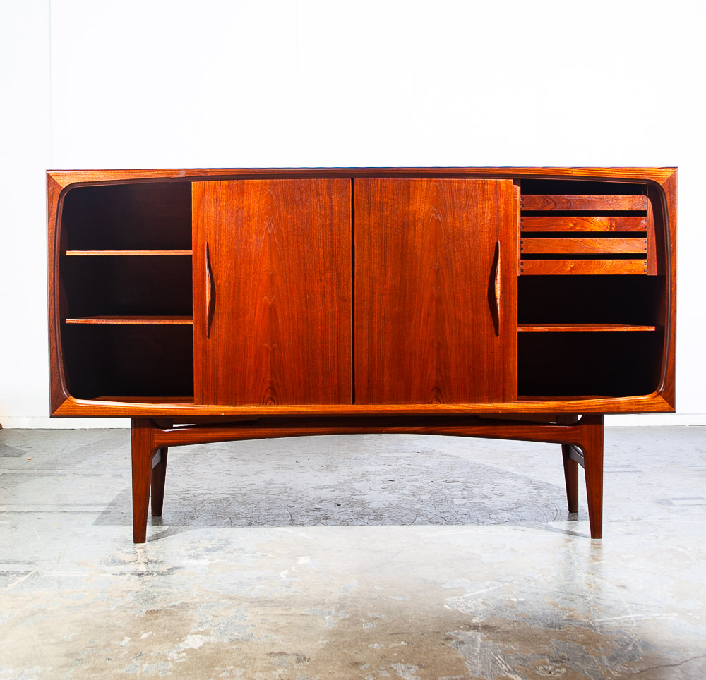 Mid Century Danish Modern Credenza Brazilian Rosewood Sideboard Large Cabinet NM - Image 4