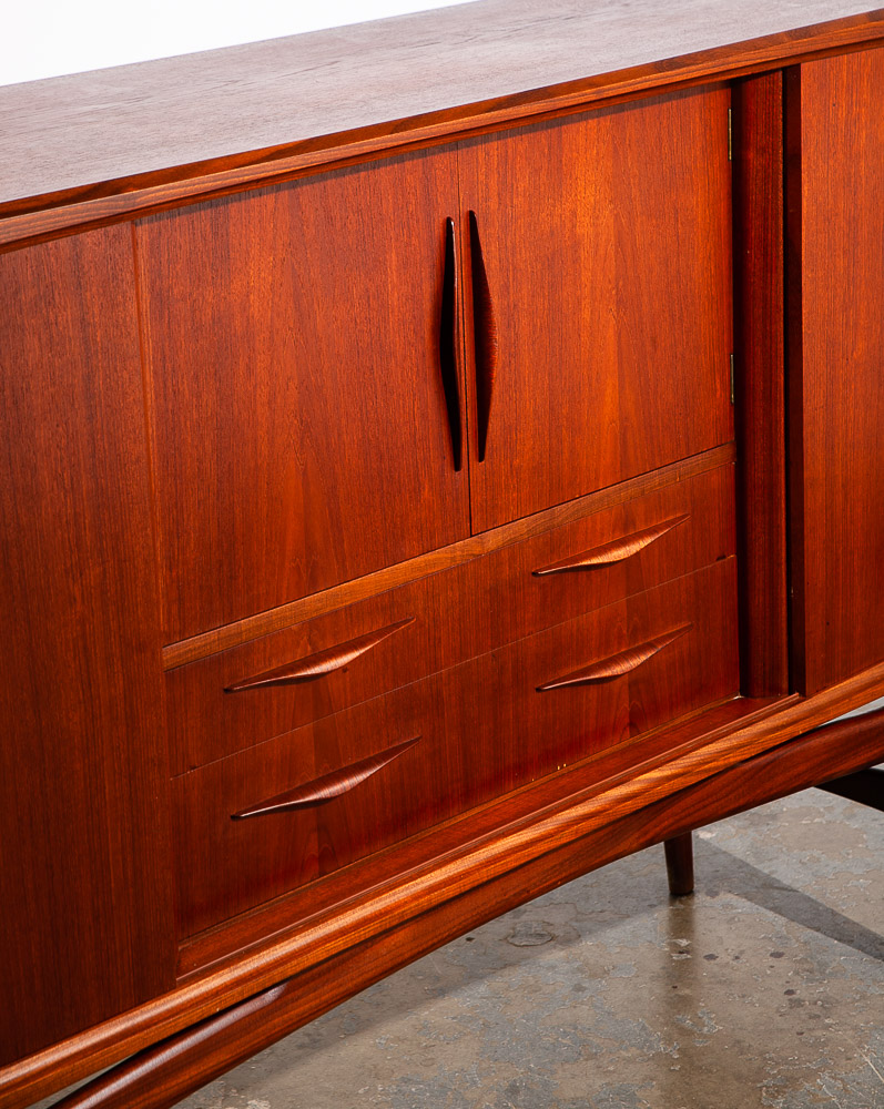 Mid Century Danish Modern Credenza Brazilian Rosewood Sideboard Large Cabinet NM - Image 7