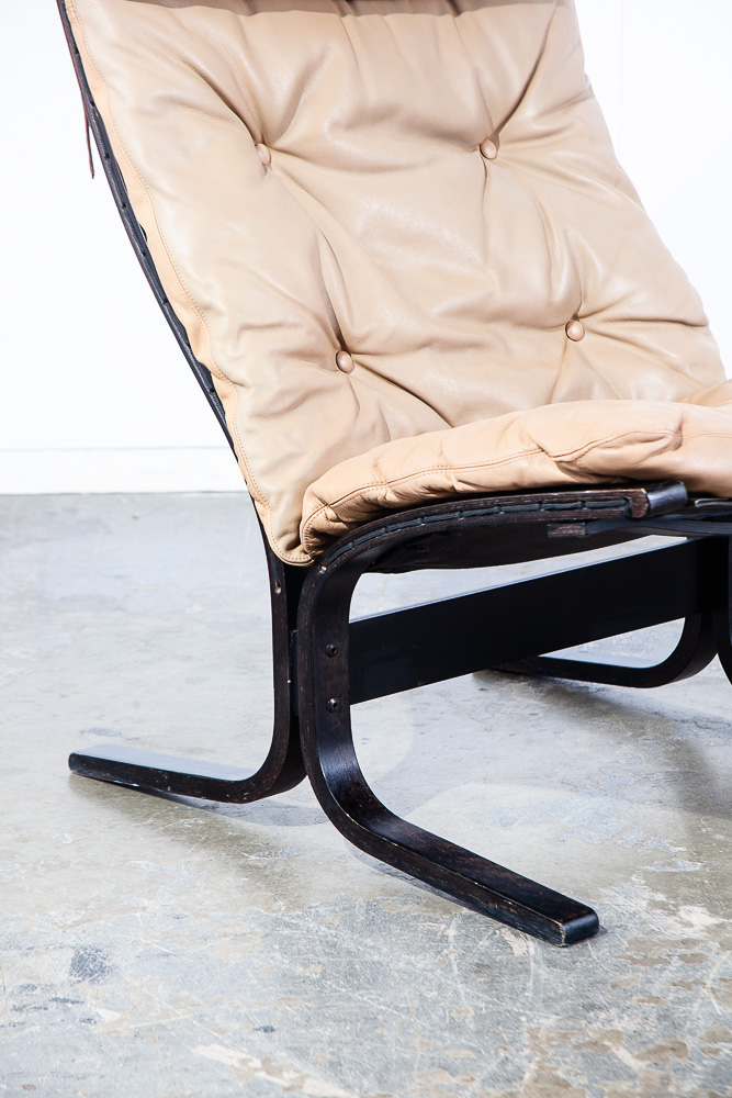Mid Century Danish Modern Lounge Chair Tan Leather Ingmar Relling Westnofa Black - Image 10