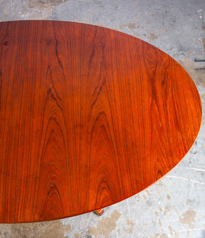 Mid Century Danish Modern Dining Table Teak Oval Extension x2 Mortensen Heltbørg - Image 11