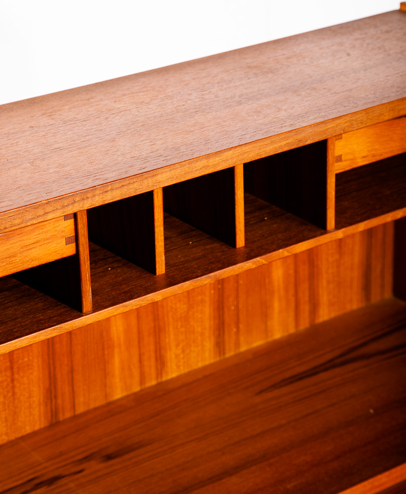 Mid Century Danish Modern Secretary Desk Bureau Denmark Teak Drawers Dyrlund Mcm - Image 7