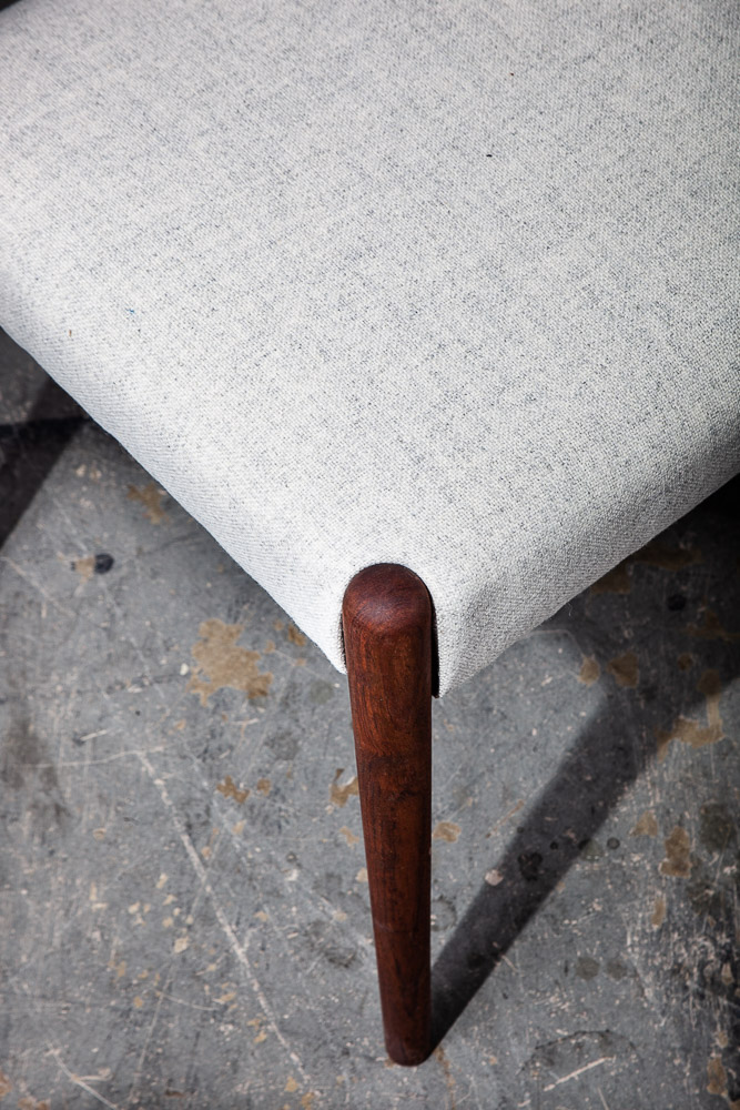 Mid Century Danish Modern Dining Chairs Set 6 Solid Teak White Denmark Restored - Image 12