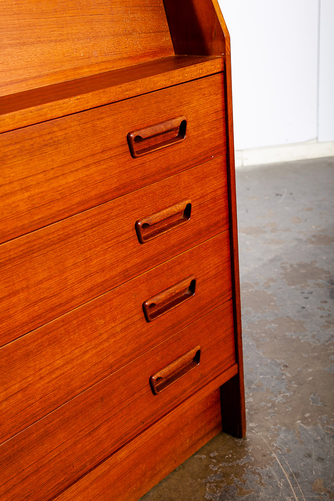 Mid Century Danish Modern Secretary Desk Bureau Denmark Teak Drawers Dyrlund Mcm - Image 10