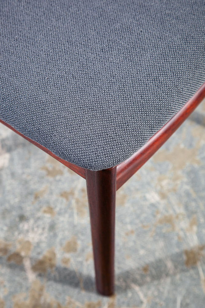 Mid Century Danish Modern Dining Chairs Set 4 Solid Rosewood Dark Grey Denmark - Image 12