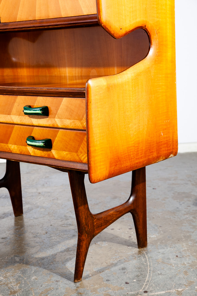 Mid Century Modern Hutch China Cabinet Compact Italian Danish Ico Parisi Vintage - Image 10
