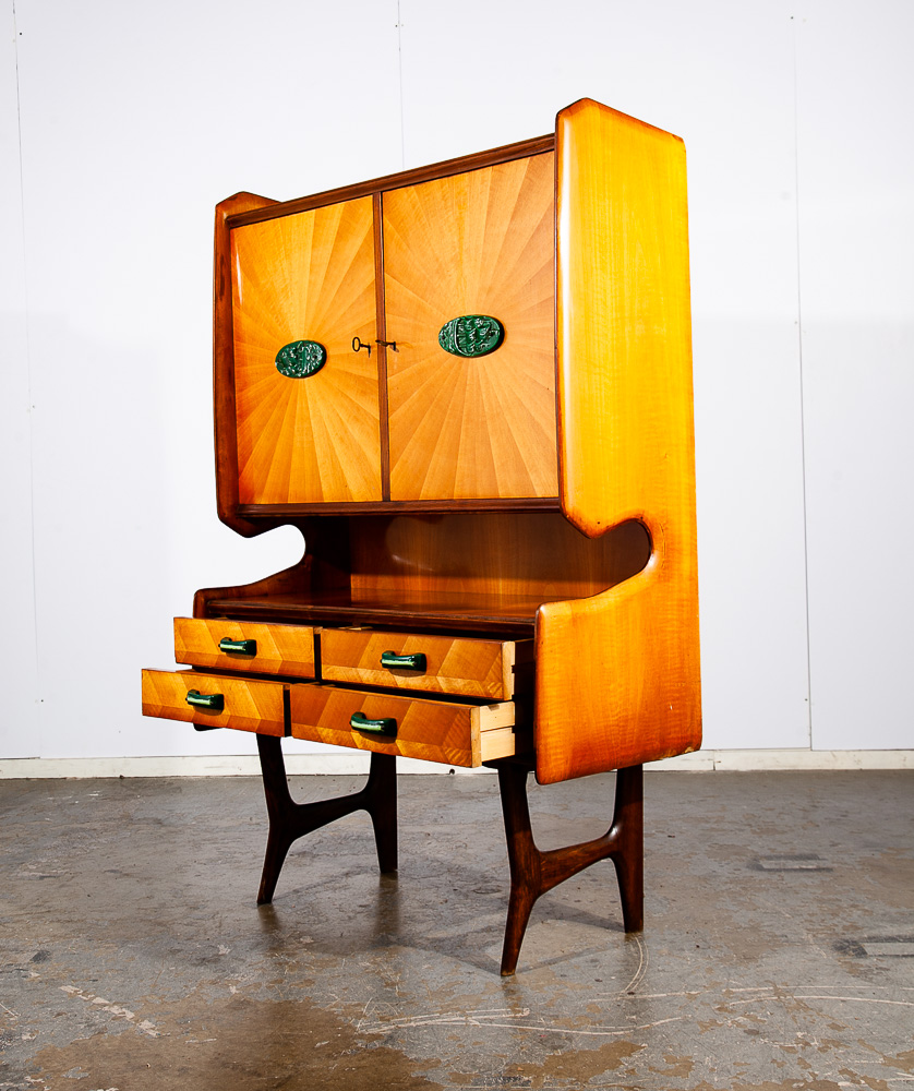 Mid Century Modern Hutch China Cabinet Compact Italian Danish Ico Parisi Vintage - Image 5