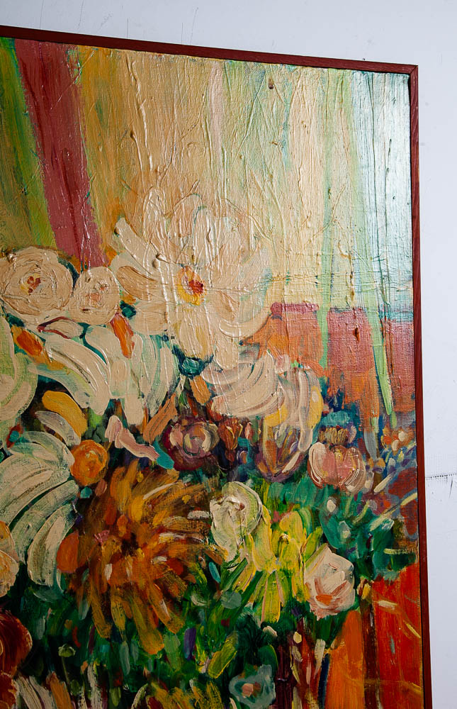 Mid Century Modern Painting Original Art Abstract Flowers Floral Mcm Colorful NM - Image 8