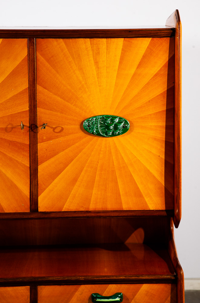 Mid Century Modern Hutch China Cabinet Compact Italian Danish Ico Parisi Vintage - Image 9