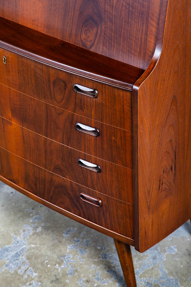 Mid Century Danish Modern Secretary Desk Teak E Jorgensen Drawers Office Vintage - Image 12
