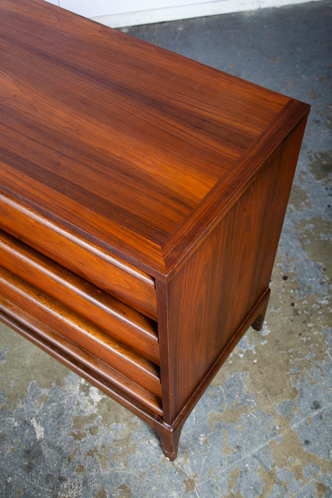Mid Century Modern Dresser Credenza Lane Rhythm Walnut 6 Drawer Wood Danish Wide - Image 12