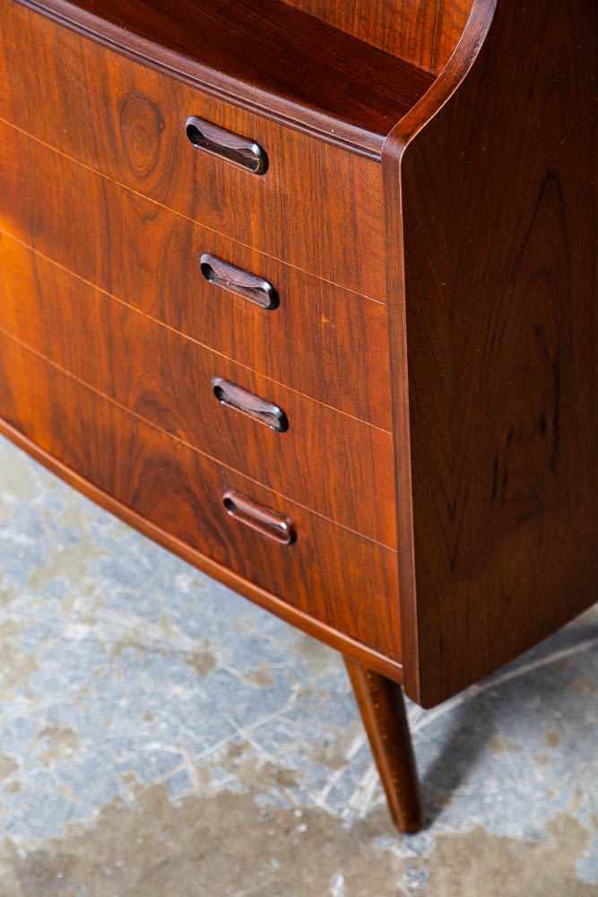 Mid Century Danish Modern Secretary Desk Teak E Jorgensen Drawers Office Vintage - Image 11