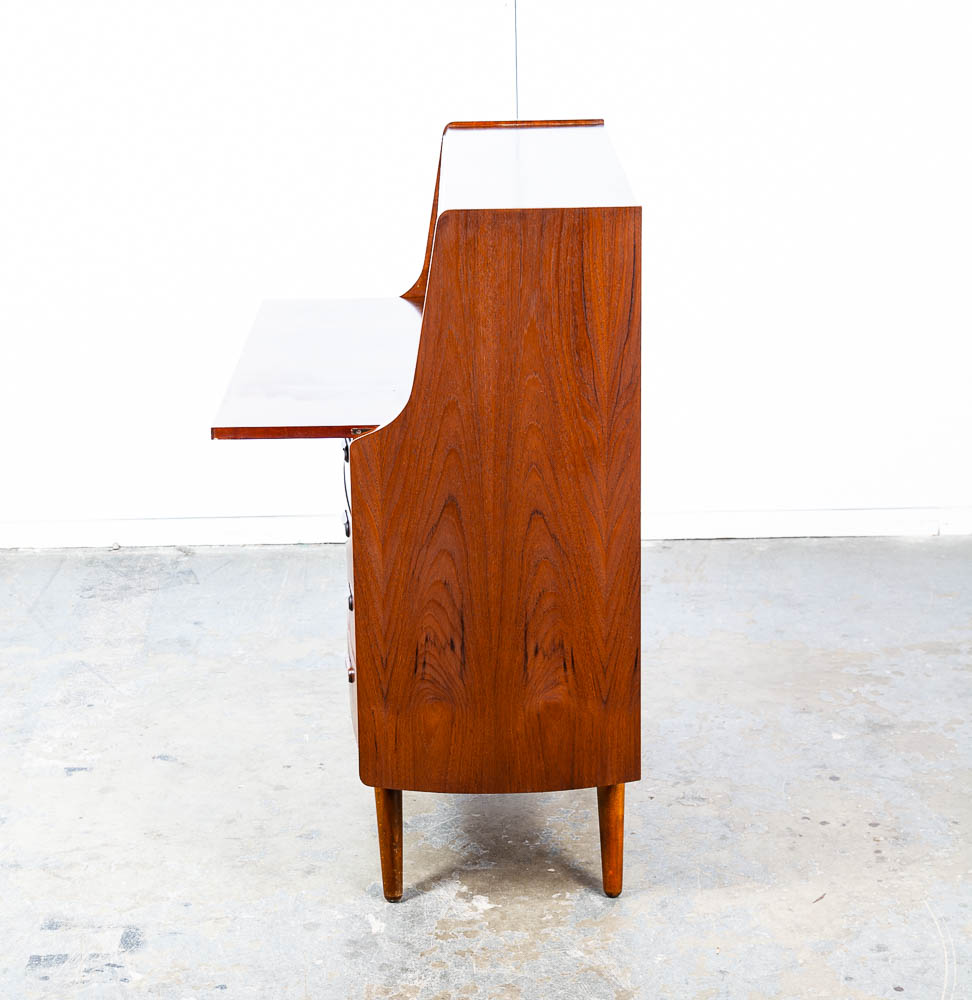 Mid Century Danish Modern Secretary Desk Teak E Jorgensen Drawers Office Vintage - Image 4