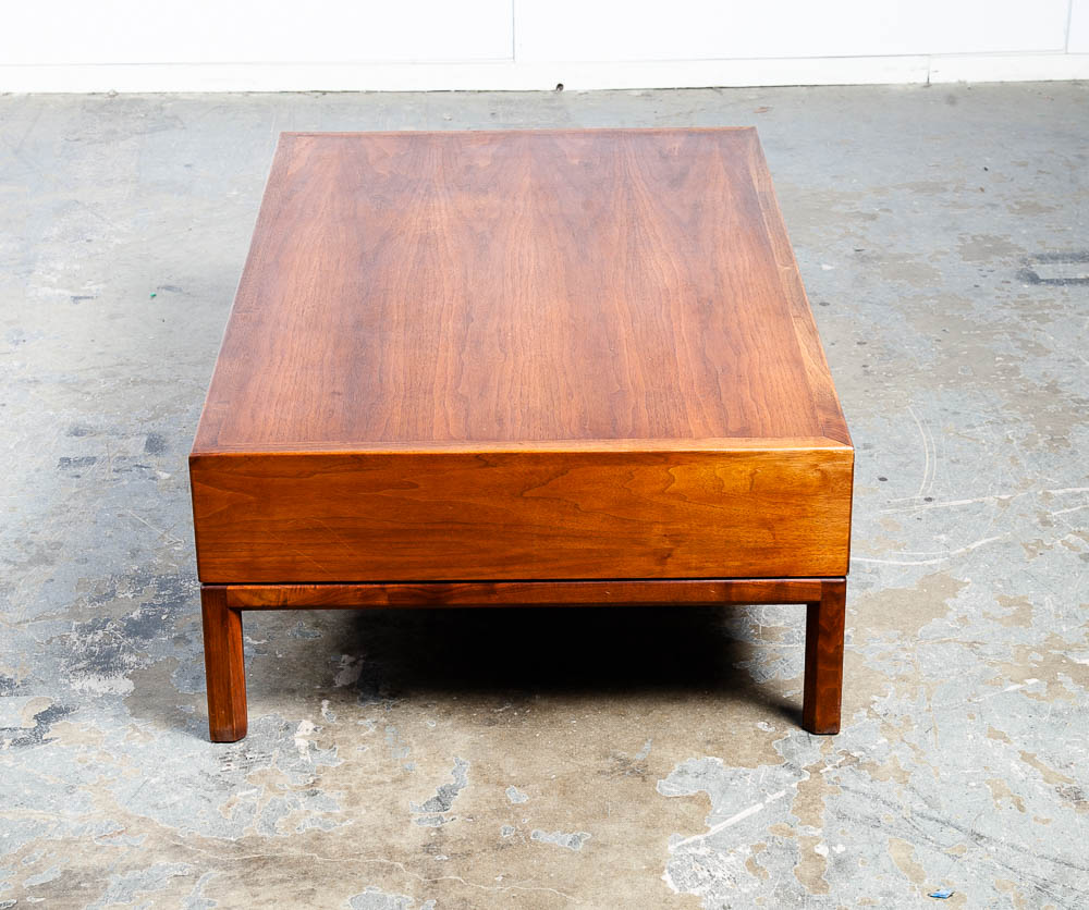 Mid Century Modern Coffee Table Lane First Edition Storage Drawer Danish Wide NM - Image 5