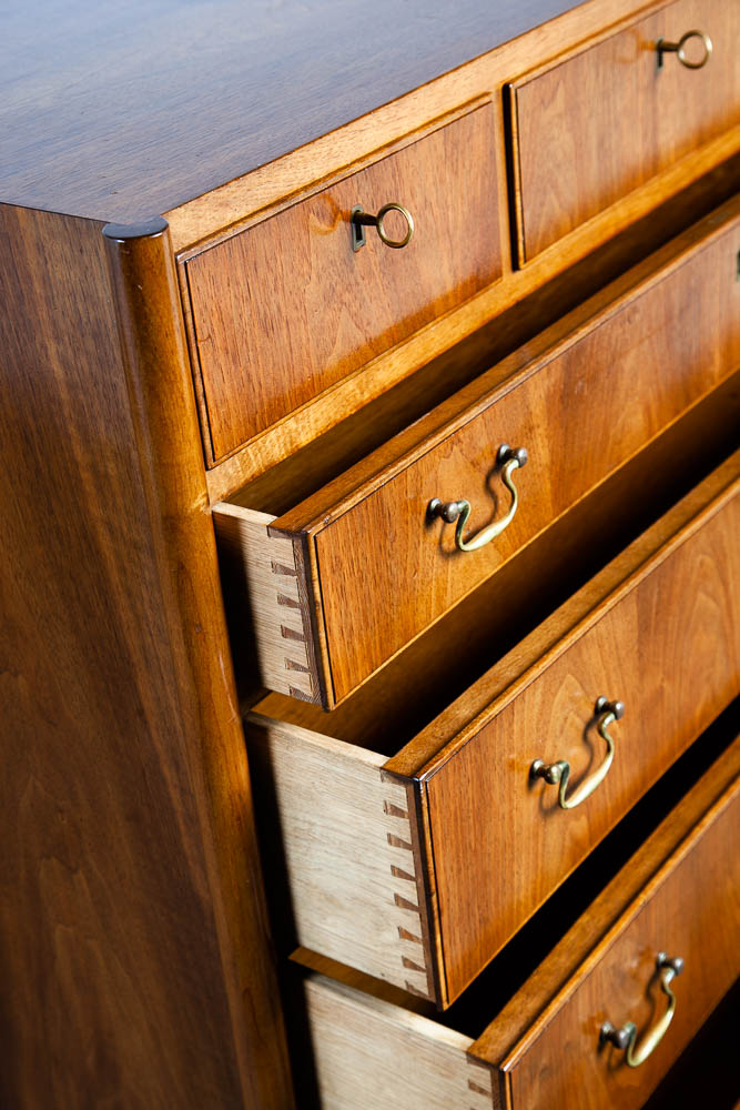 Mid Century Danish Modern Dresser Highboy Teak Wood Denmark 8 Drawer Custom Mcm - Image 9
