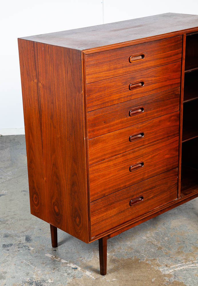 Mid Century Modern Dresser Gentleman's Chest Founders Walnut 6 Drawers Vintage M - Image 10