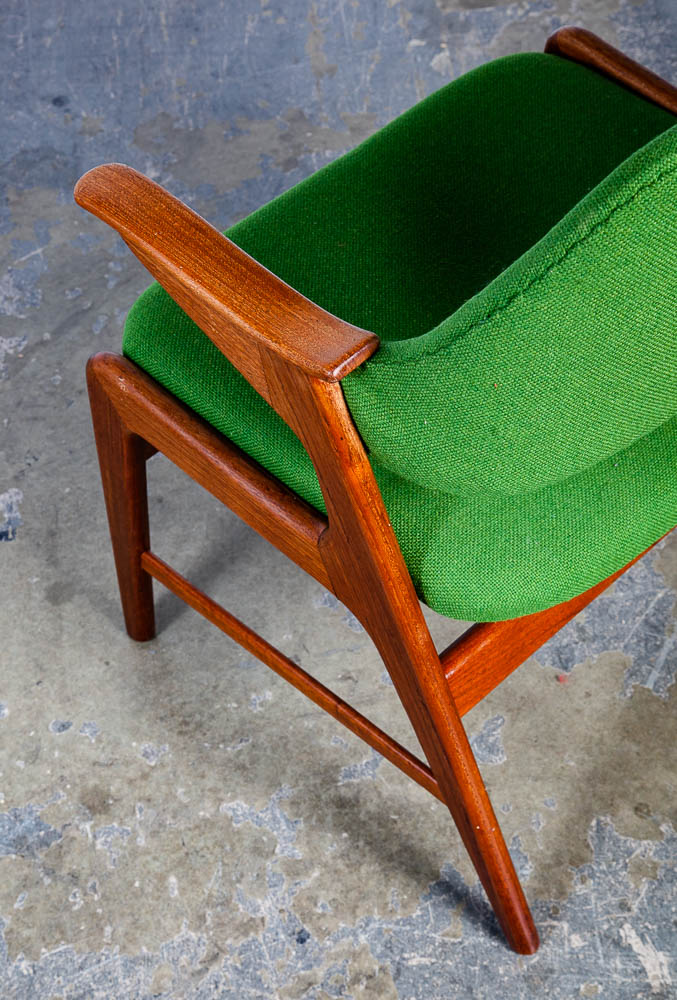 Mid Century Danish Modern Lounge Chair Teak Armchair Green Paws Mcm Denmark - Image 4