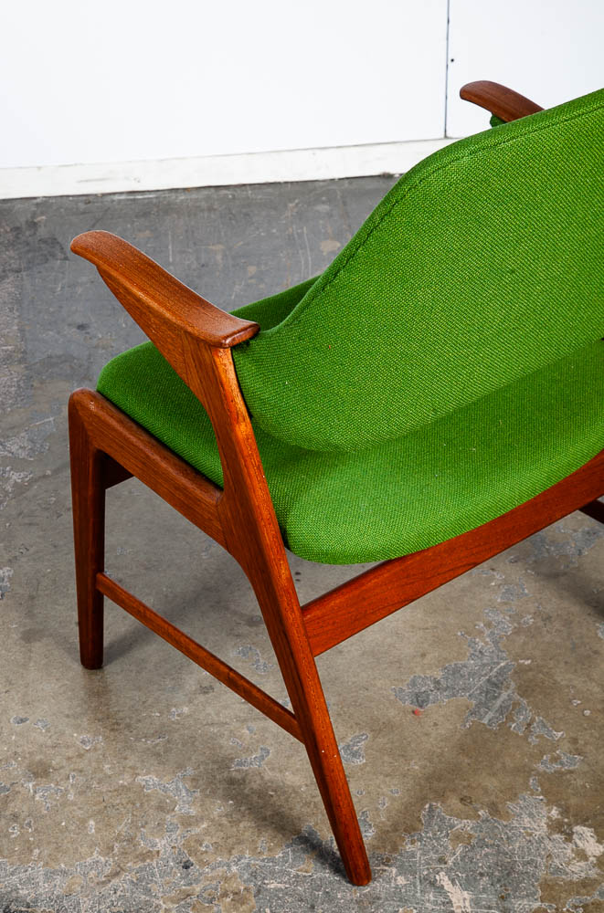 Mid Century Danish Modern Lounge Chair Teak Armchair Green Paws Mcm Denmark - Image 5