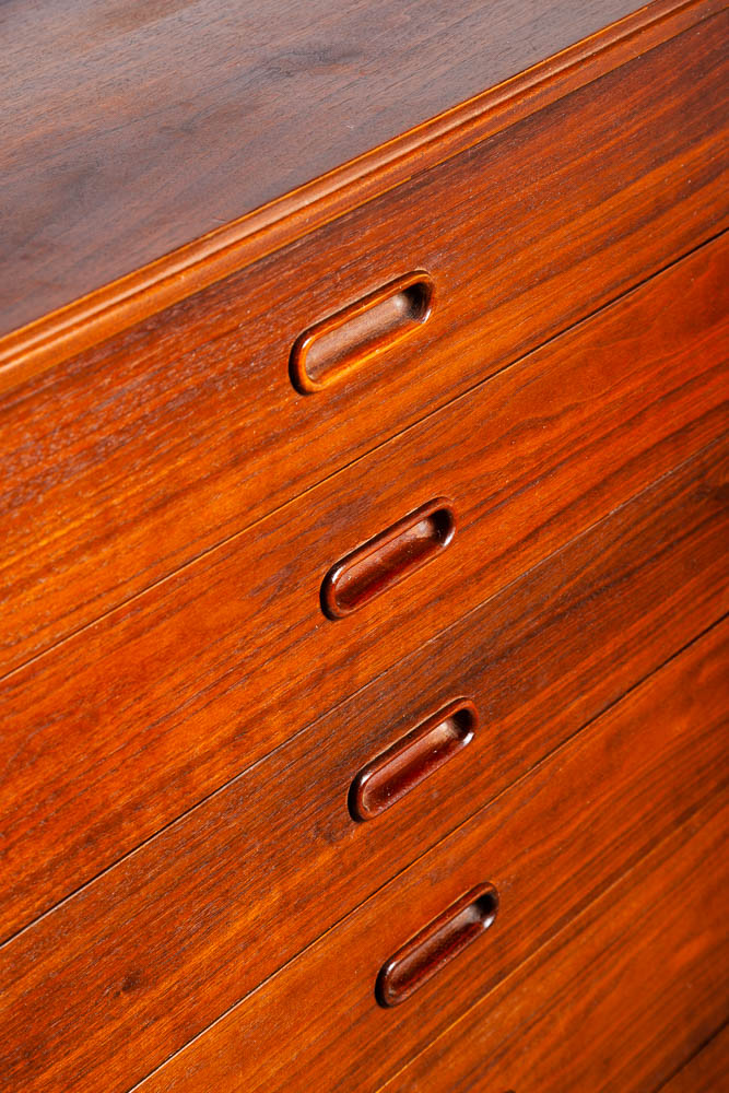 Mid Century Modern Dresser Gentleman's Chest Founders Walnut 6 Drawers Vintage M - Image 8