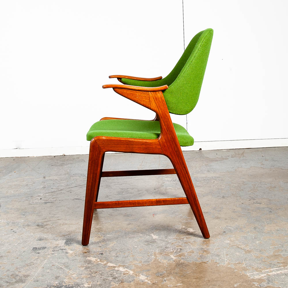 Mid Century Danish Modern Lounge Chair Teak Armchair Green Paws Mcm Denmark - Image 2
