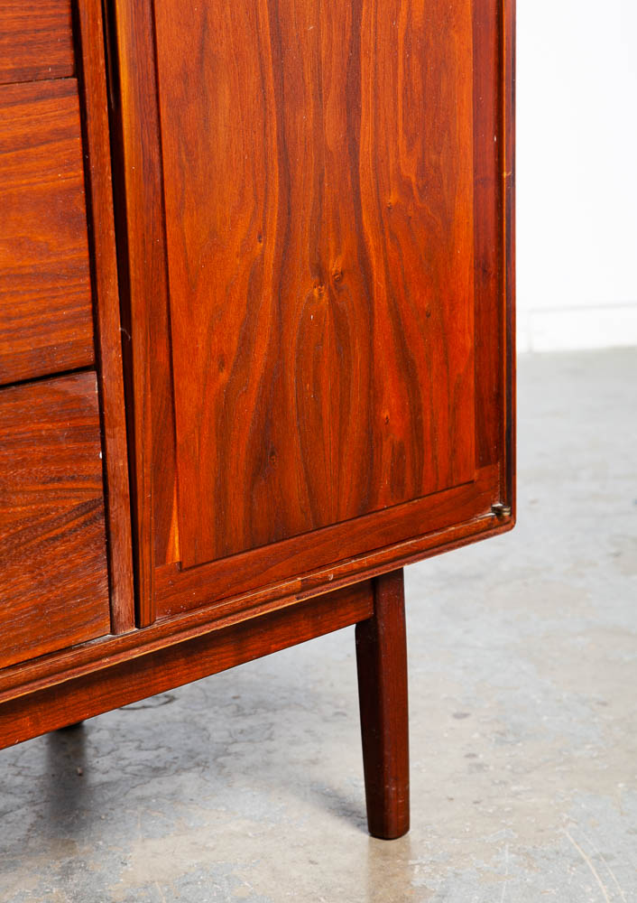 Mid Century Modern Dresser Gentleman's Chest Founders Walnut 6 Drawers Vintage M - Image 11