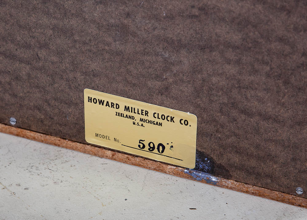 Mid Century Modern Clock Howard Miller Model 590 File Cabinet Arthur Umanoff Mcm George Nelson Walnut Wood Peter Pepper - Image 6