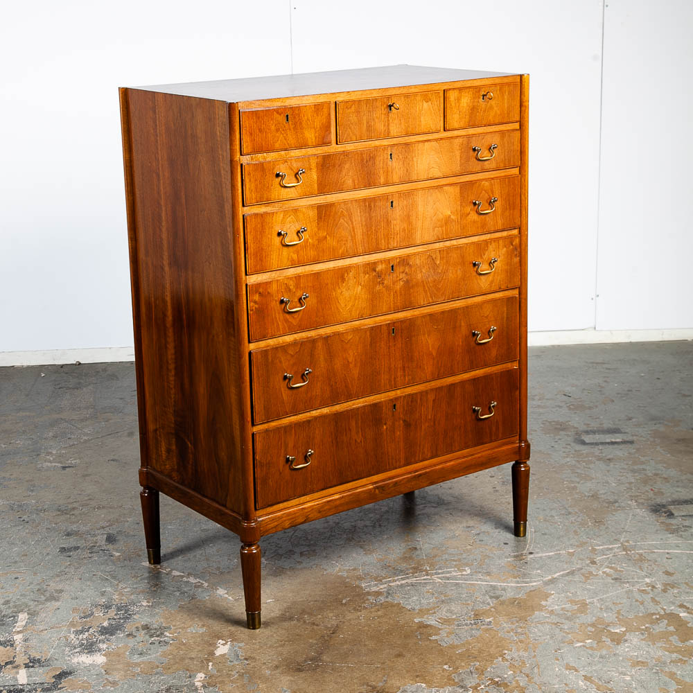 Mid Century Danish Modern Dresser Highboy Teak Wood Denmark 8 Drawer Custom Mcm