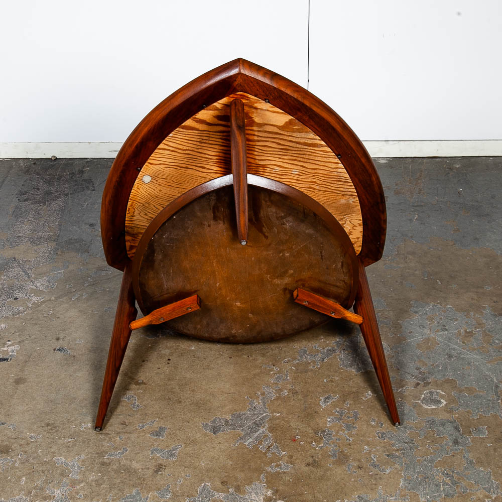 Mid Century Danish Modern Side Table Entry Console Guitar Pick Solid Walnut Mcm - Image 9