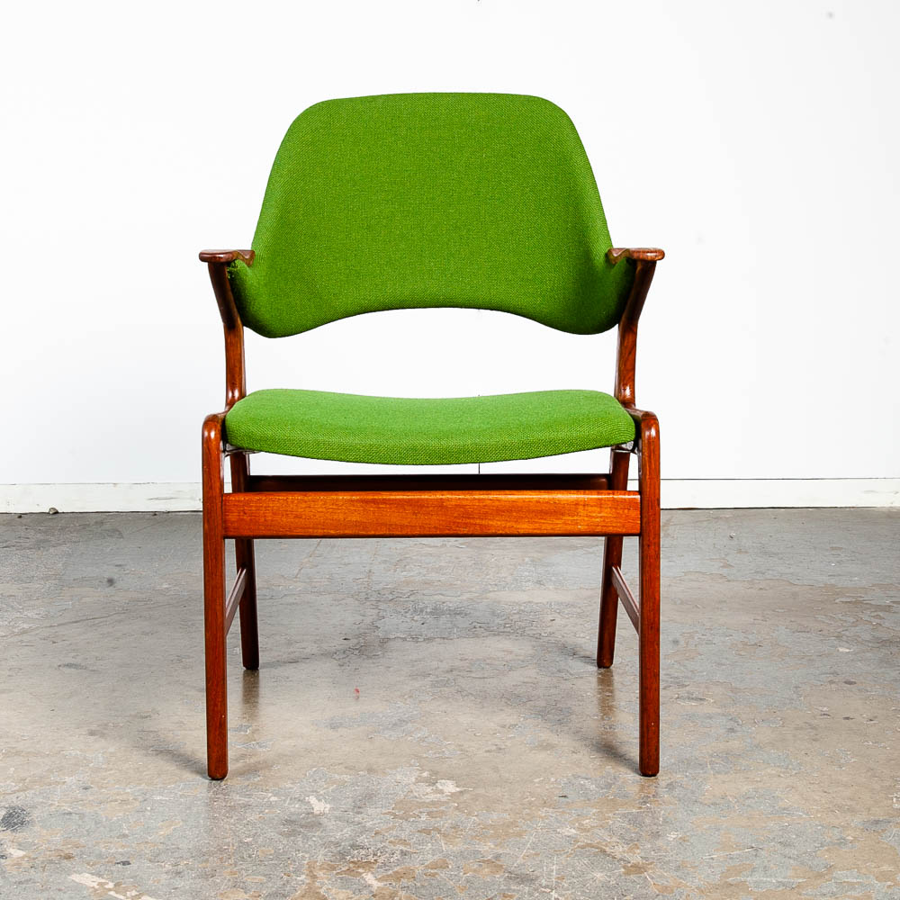 Mid Century Danish Modern Lounge Chair Teak Armchair Green Paws Mcm Denmark - Image 9