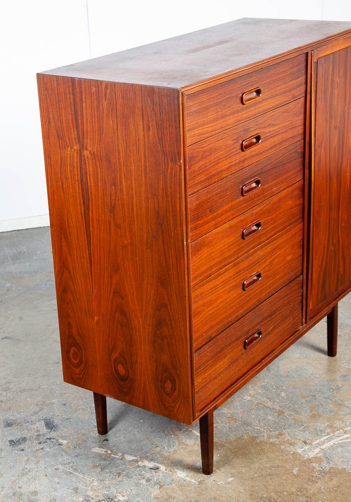 Mid Century Modern Dresser Gentleman's Chest Founders Walnut 6 Drawers Vintage M - Image 7