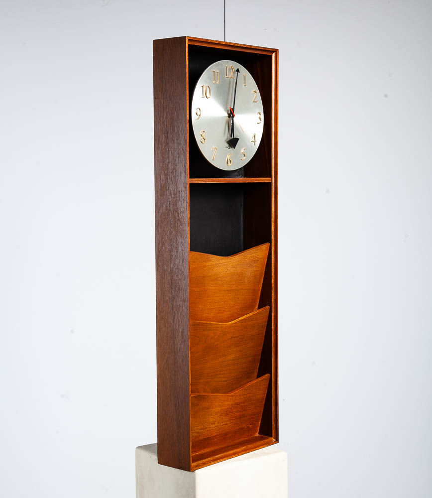 Mid Century Modern Clock Howard Miller Model 590 File Cabinet Arthur Umanoff Mcm George Nelson Walnut Wood Peter Pepper