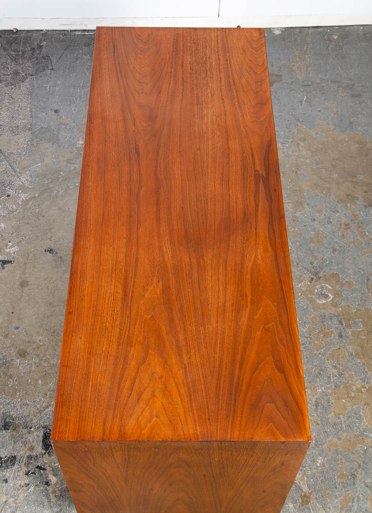 Mid Century Modern Credenza Media Cabinet Kalpe Walnut Sliding Door Compact Storage Mcm Vintage - Image 6