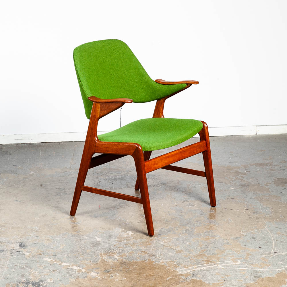 Mid Century Danish Modern Lounge Chair Teak Armchair Green Paws Mcm Denmark - Image 10