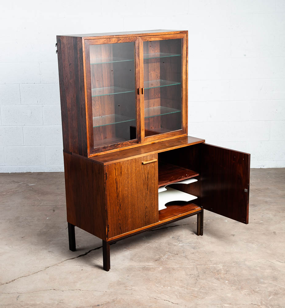 Mid Century Danish Display Cabinet Kai Kristiansen FM Brazilian Rosewood Doors Vintage