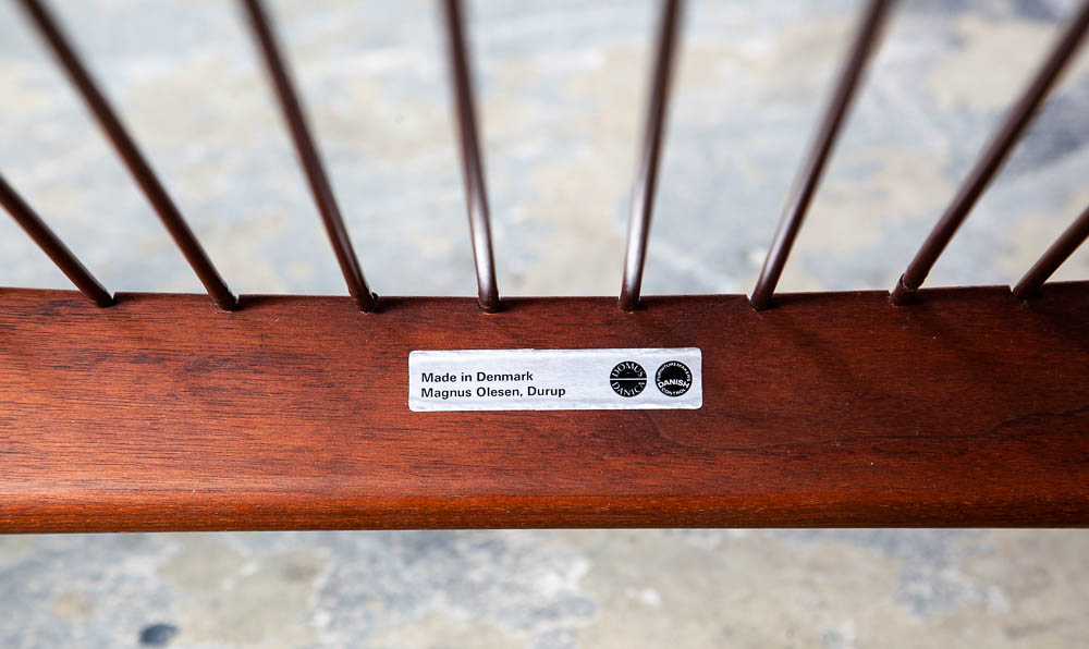 Mid Century Danish Modern Lounge Chairs Set of 2 Kai Kristiansen Magnus Olesen Paper Knife Teak Brown Vintage - Image 7