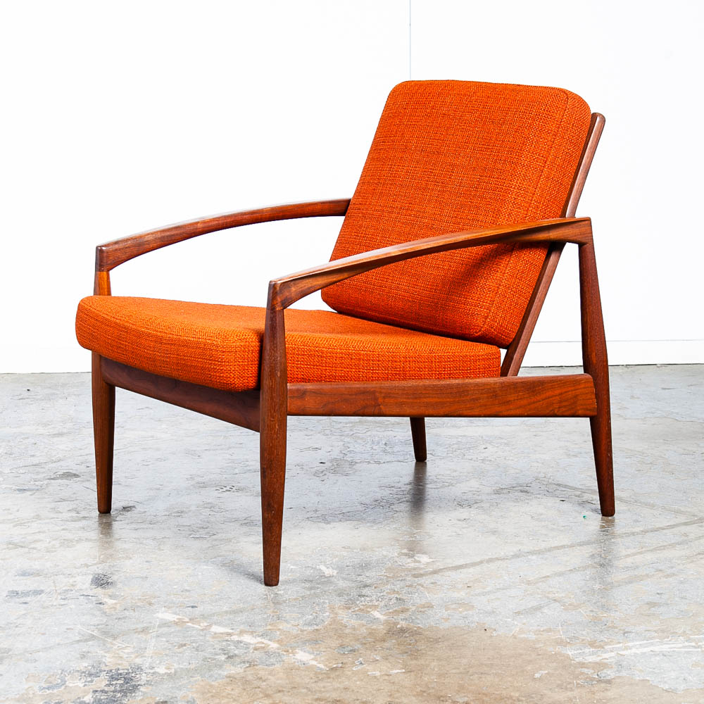 Mid Century Danish Modern Lounge Chairs Set of 2 Kai Kristiansen Magnus Olesen Paper Knife Teak Brown Vintage - Image 4