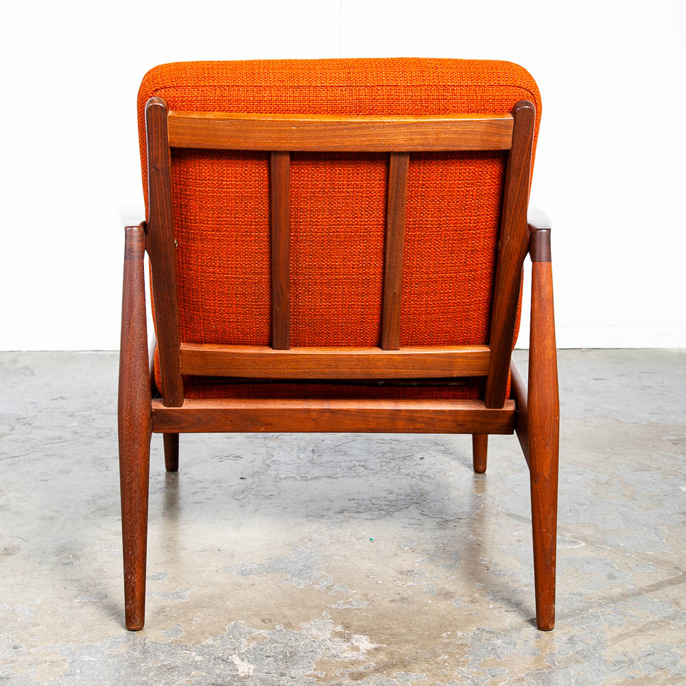 Mid Century Danish Modern Lounge Chairs Set of 2 Kai Kristiansen Magnus Olesen Paper Knife Teak Brown Vintage - Image 6