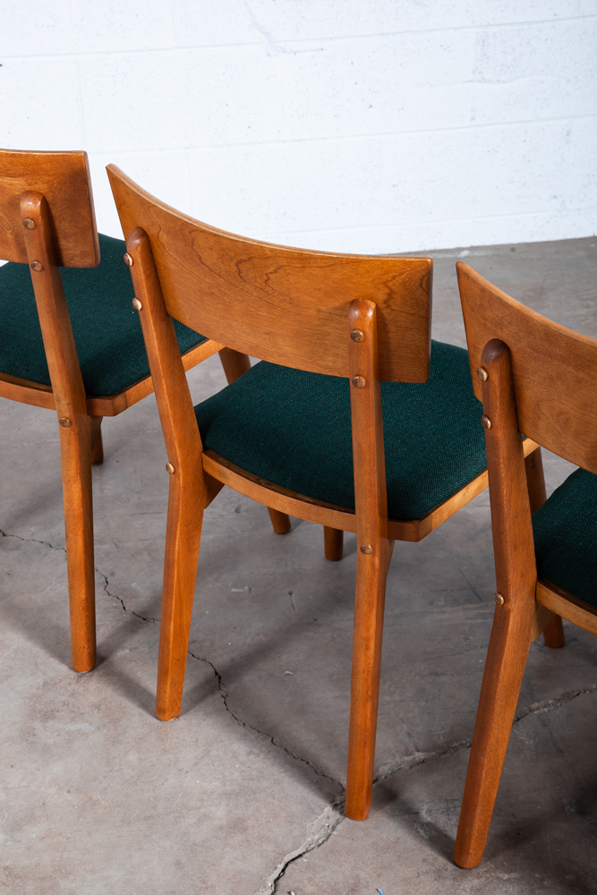 Mid Century Modern Dining Chairs Set 4 Conant Ball Russell Wright Green Birch Vintage - Image 10