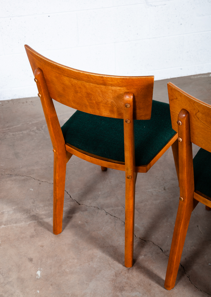 Mid Century Modern Dining Chairs Set 4 Conant Ball Russell Wright Green Birch Vintage - Image 8