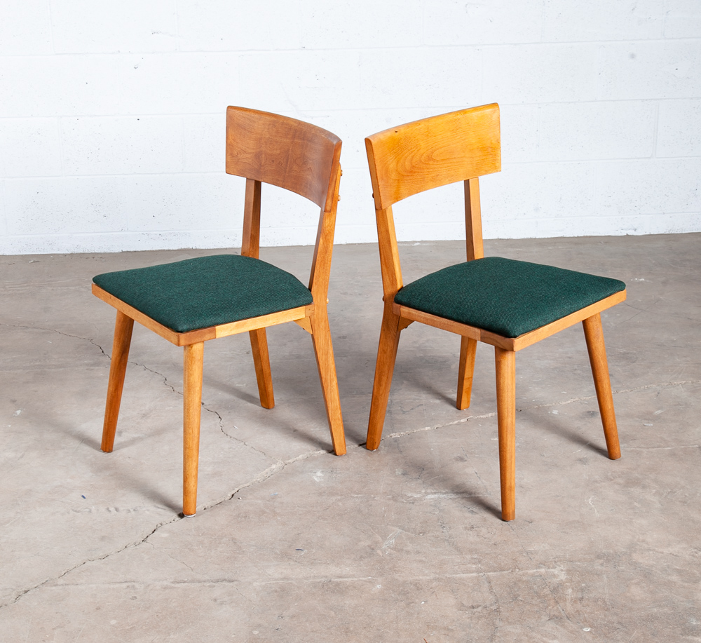 Mid Century Modern Dining Chairs Set 4 Conant Ball Russell Wright Green Birch Vintage - Image 4