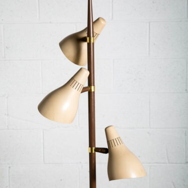 Mid Century Modern Floor Lamp Gerald Thurston Lightolier Brown Tan 3 Light Mcm