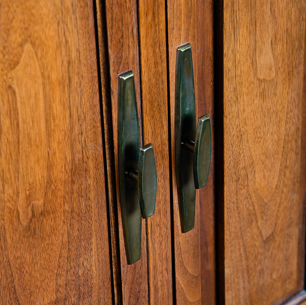 Mid Century Modern Dresser Highboy 4 Drawer Stanley Walnut Broyhill High Danish - Image 10