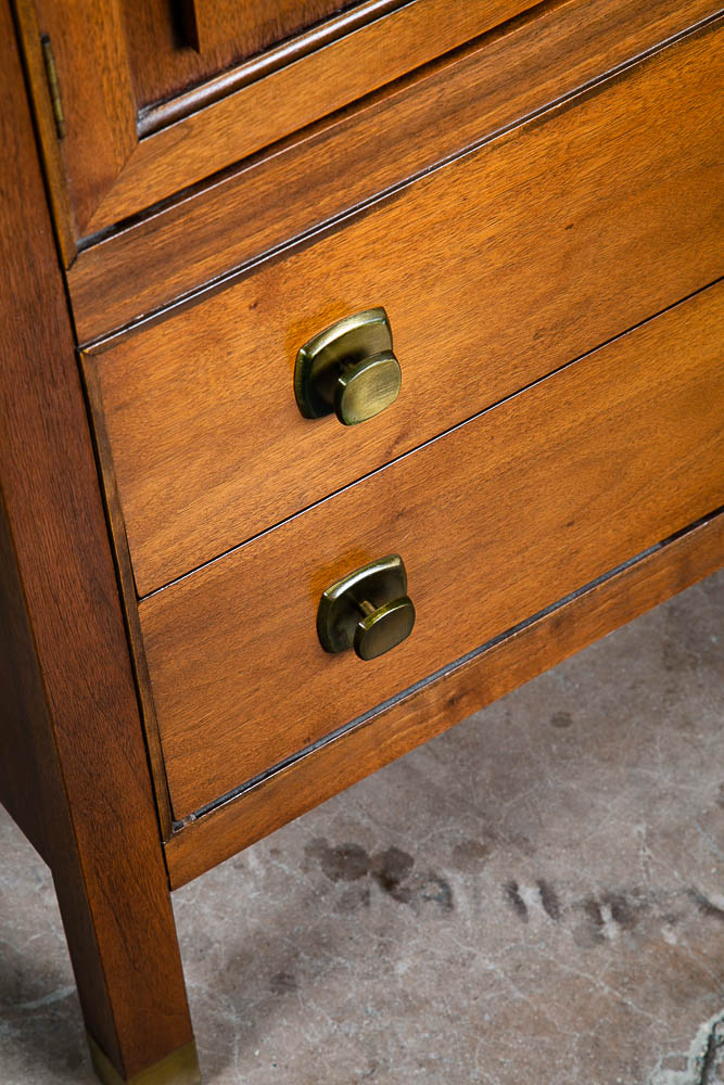 Mid Century Modern Dresser Highboy 4 Drawer Stanley Walnut Broyhill High Danish - Image 8