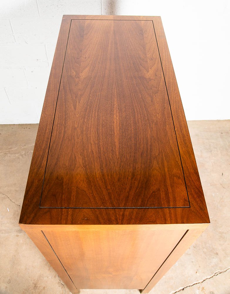 Mid Century Modern Dresser Highboy 4 Drawer Stanley Walnut Broyhill High Danish - Image 7