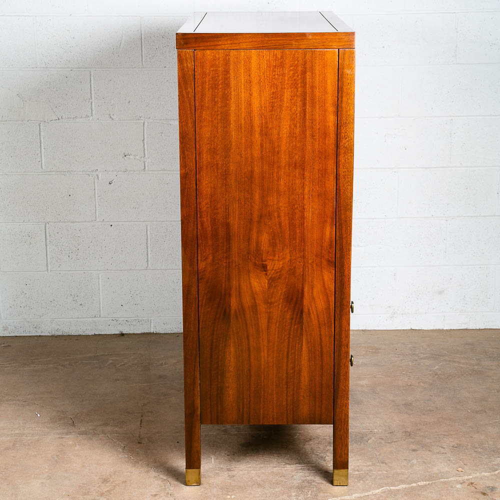 Mid Century Modern Dresser Highboy 4 Drawer Stanley Walnut Broyhill High Danish - Image 3